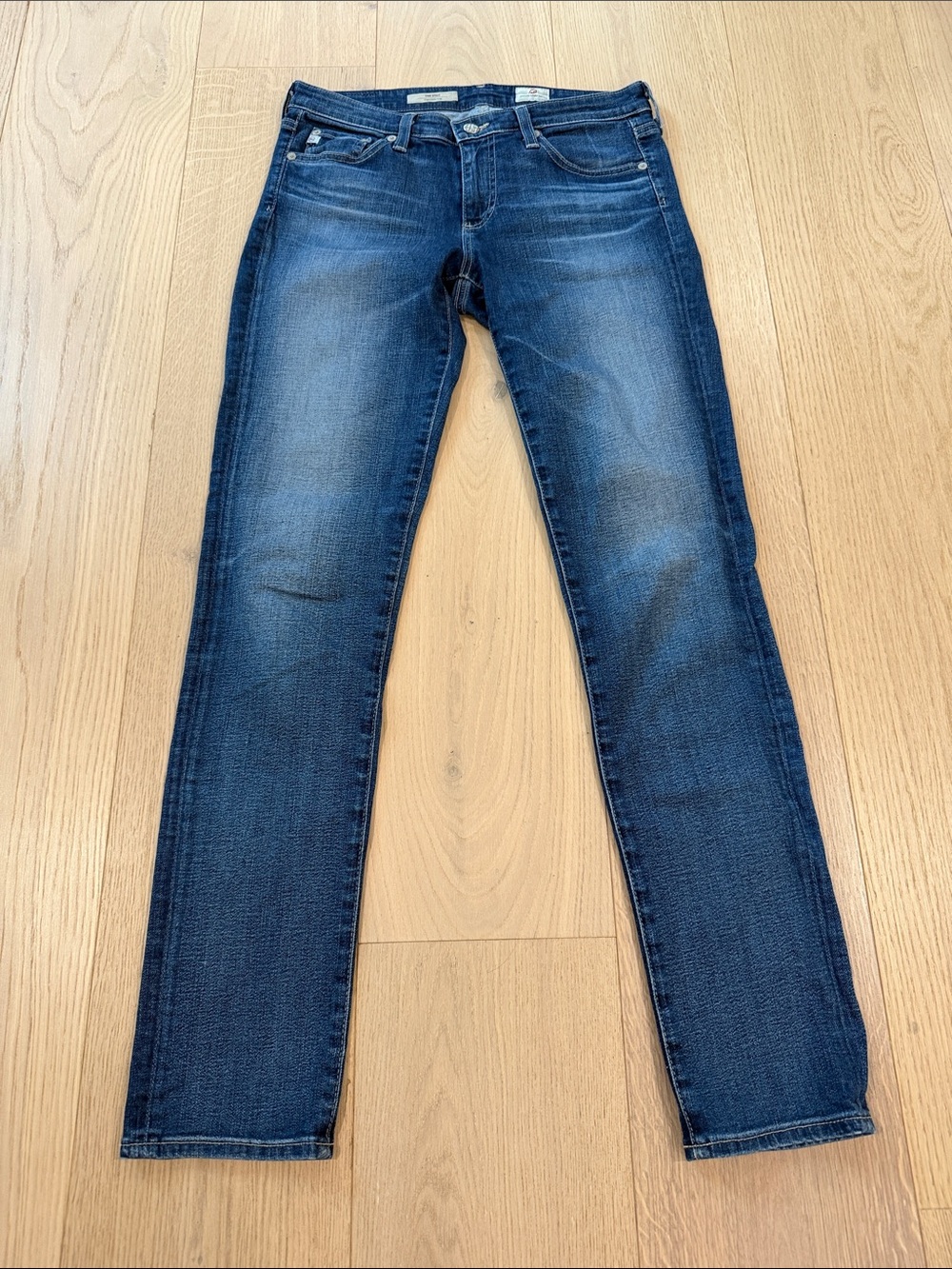 Ag Adriano Goldschmied Slim Cigarette Leg Jeans in Light Blue Denim Size 27